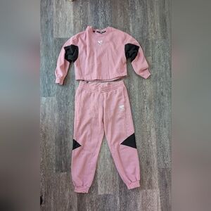 Pink and Black Sweatshirt and Joggers Set
